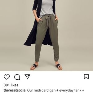 *Last DAY on PM* The Reset R Label Olive Silk Ankle Trousers